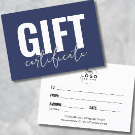 Uw Logo Blue Business Cadeaubon Visitekaartje