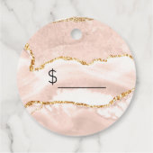 Uw Logo Blush & Gold Prijs Labels (Achterkant)