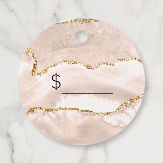 Uw Logo Blush & Gold Prijs Labels (Achterkant)