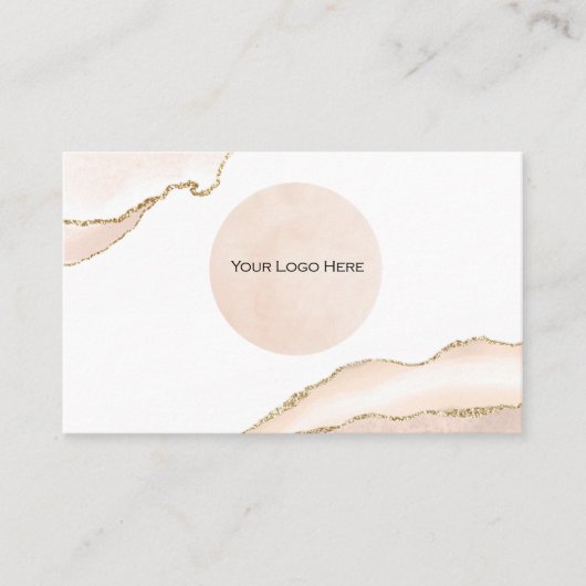 Uw Logo Blush & Gold Visitekaartje (Voorkant)