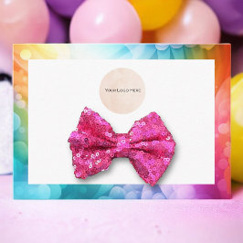 Uw Logo Bow Hair Clip Rainbow Display Kaart Visitekaartje