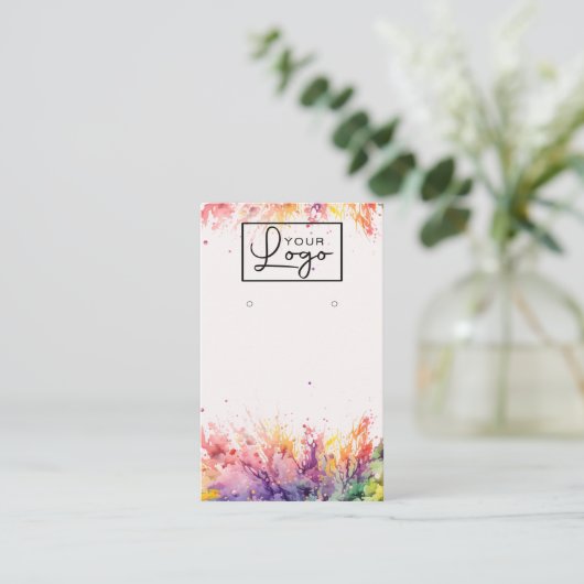 Uw Logo Bright Earring Kaart Social Media QR-code Visitekaartje (Staand voorkant)