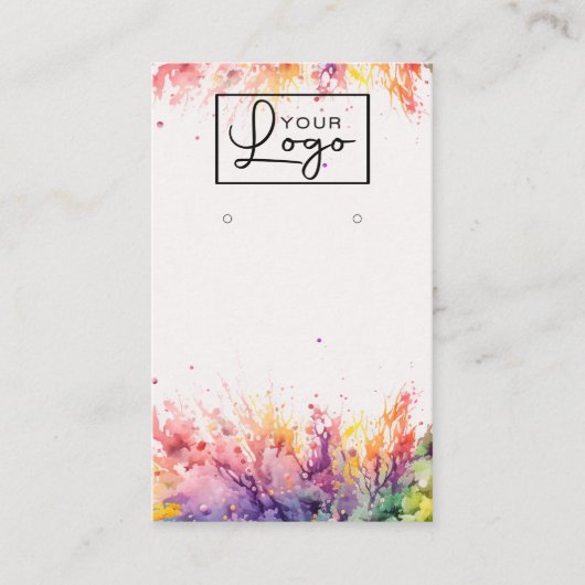 Uw Logo Bright Earring Kaart Social Media QR-code Visitekaartje (Voorkant)