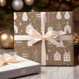 Uw Logo Brown Craft Christmas Cadeaupapier
