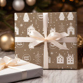 Uw Logo Brown Craft Christmas Cadeaupapier