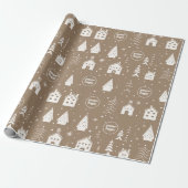 Uw Logo Brown Craft Christmas Cadeaupapier (Uitgerold)
