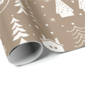 Uw Logo Brown Craft Christmas Cadeaupapier (Rol Hoek)