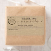 Uw logo burlap bedankt uw zakelijke mailinglabel etiket (Insitu)