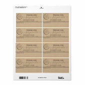 Uw logo burlap bedankt uw zakelijke mailinglabel etiket (Full Sheet)