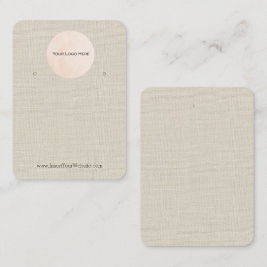 Uw Logo Burlap Linen-beeldscherm Visitekaartje (Voorkant / Achterkant)