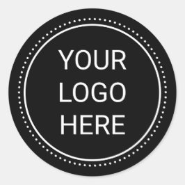 Uw Logo Business Classic Round Black Sticker