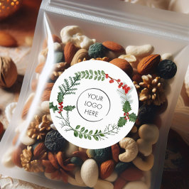 Uw Logo Business Custom Holiday Kerstmis Ronde Sticker