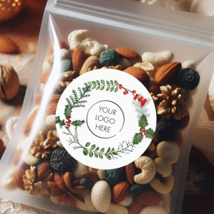 Uw Logo Business Custom Holiday Kerstmis Ronde Sticker