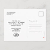 Uw Logo Business Gold Happy Text Vakantie Black Feestdagenkaart (Achterkant)