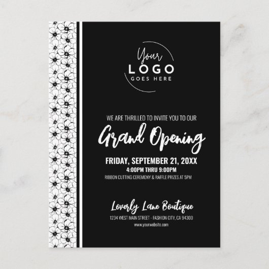 Uw Logo Business Grand Opening Invitation Briefkaart (Voorkant)