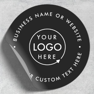 Uw Logo Business Professional Modern Black Ronde Sticker