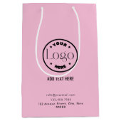 Uw Logo Business Professional Roze | QR-code Medium Cadeauzakje (Voorkant)