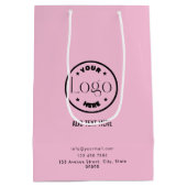 Uw Logo Business Professional Roze | QR-code Medium Cadeauzakje (Achterkant)