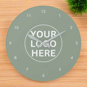 Uw Logo Business Professional Sage Green Grote Klok