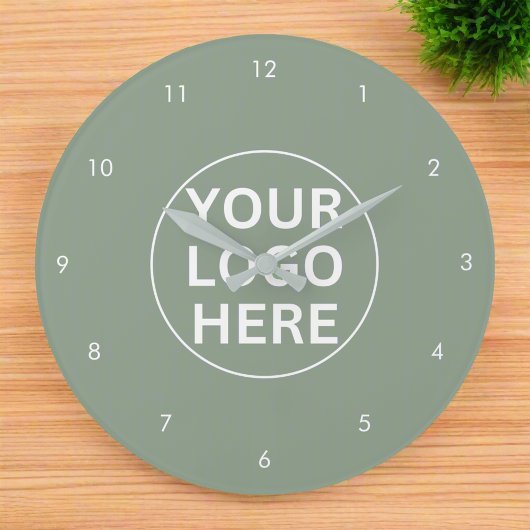 Uw Logo Business Professional Sage Green Grote Klok