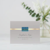 Uw Logo, Business Promo, Naam Info Silver & Gold Briefkaart (Staand voorkant)