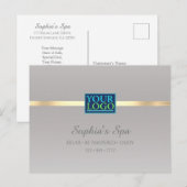 Uw Logo, Business Promo, Naam Info Silver & Gold Briefkaart (Voorkant / Achterkant)