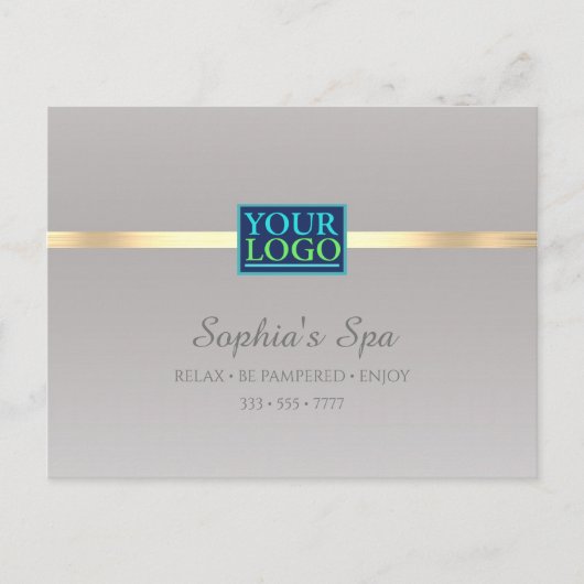 Uw Logo, Business Promo, Naam Info Silver & Gold Briefkaart (Voorkant)