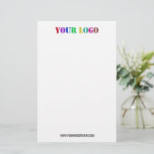 Uw Logo Business Stationery Voorbeeld aangepaste t Briefpapier (Staand voorkant)