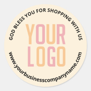 Uw Logo Business URL Bedankt Ronde Sticker