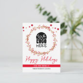 Uw Logo Christmas Holiday Briefkaart (Staand voorkant)