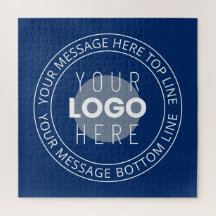 Uw Logo &  circulaire tekst | Marine Blauw