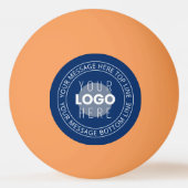 Uw Logo &  circulaire tekst | Marine Blauw Pingpongbal (Voorkant)