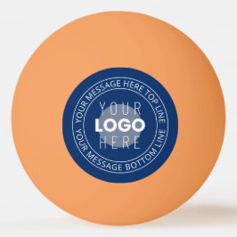 Uw Logo & circulaire tekst | Marine Blauw Pingpongbal