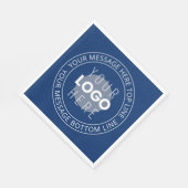 Uw Logo &  circulaire tekst | Marine Blauw Servet (Hoek)
