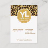Uw Logo Classic Leopard Print Ketting Holder Visitekaartje (Achterkant)