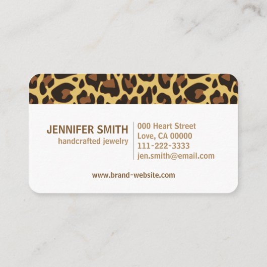 Uw Logo Classic Leopard Print Rockabilly Pattern Visitekaartje (Achterkant)