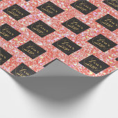 Uw Logo Company Business Pink Glitter Promo Cadeaupapier (Hoek)
