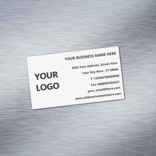 Uw Logo Contactgegevens Visitekaartje Magnet Magnetisch Visitekaartje (Voorbeeld)