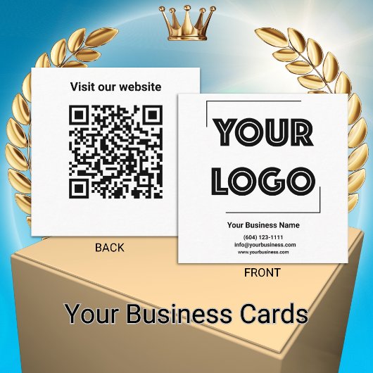 Uw Logo Custom Business Marketing Vierkante Visitekaartje