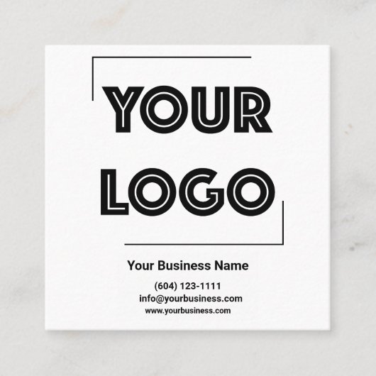 Uw Logo Custom Business Marketing Vierkante Visitekaartje (Voorkant)