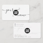 Uw Logo Custom Elegant en Eenvoudig Script Visitekaartje (Voorkant / Achterkant)