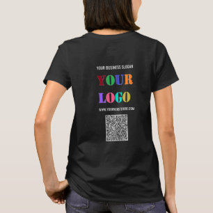 Uw Logo Custom Text Business T-Shirt en QR Code