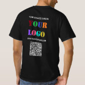 Uw Logo Custom Text en QR Code Business T-shirt (Achterkant)