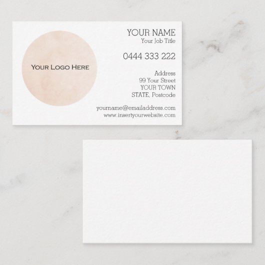 Uw Logo Custom Visitekaartje Front (Voorkant / Achterkant)