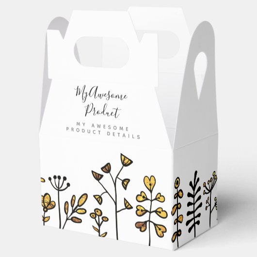 Uw Logo Cute Gold- en Black Floral-merkproduct Bedankdoosjes (Geopend)