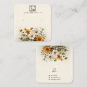 Uw Logo Daisy Oorbel Product Display Kaart Vierkante Visitekaartje (Voorkant / Achterkant)