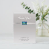 Uw logo, Dank u, Bus Promo naam, Zilver/Wit Briefkaart (Staand voorkant)