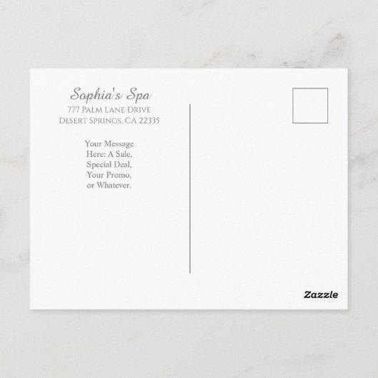 Uw logo, Dank u, Bus Promo naam, Zilver/Wit Briefkaart (Achterkant)