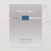 Uw logo, Dank u, Bus Promo naam, Zilver/Wit Briefkaart (Voorkant)