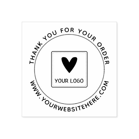 Uw Logo Dank u voor orde Rubberstempel (Afrduk)